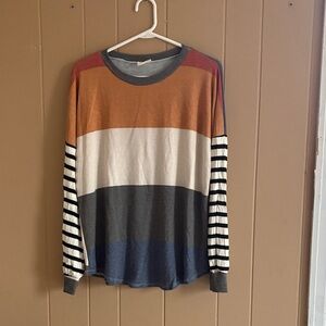 Lovely Melody Multicolor Striped Long Sleeve Shirt